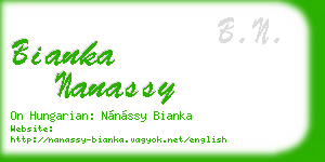 bianka nanassy business card