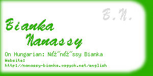 bianka nanassy business card